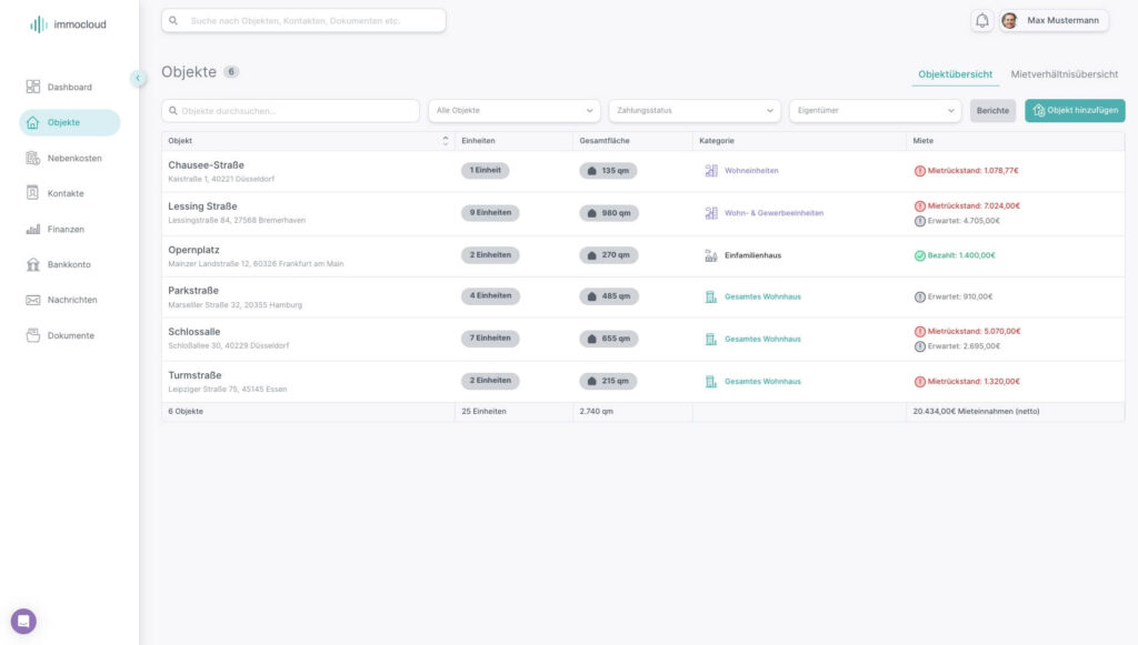 Mietuebersicht immocloud
