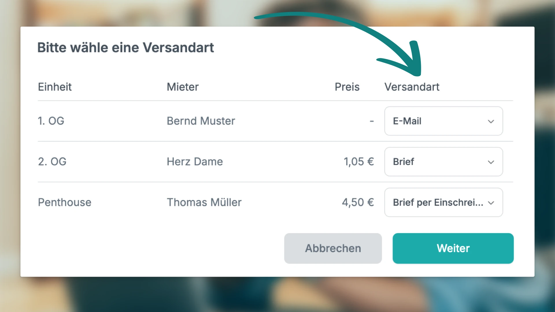 Abrechnung online versenden