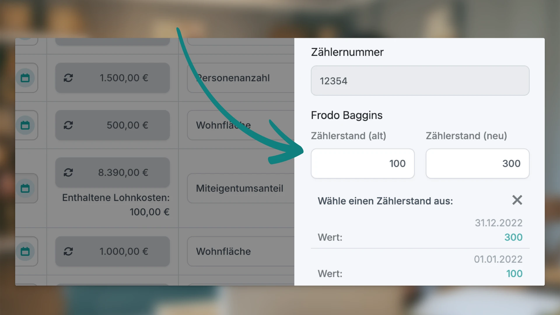 Zählerstand in der BKA erfassen