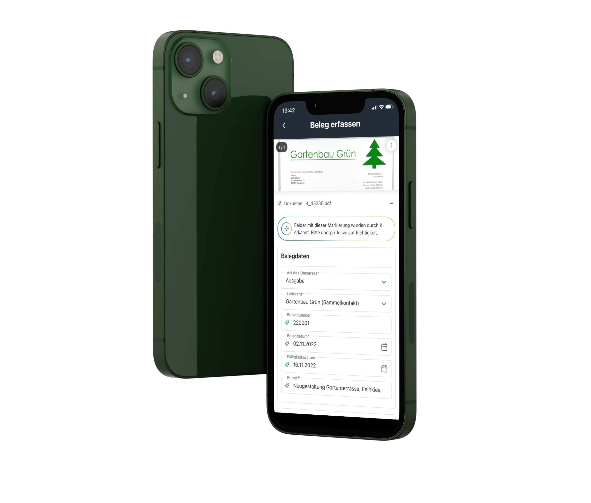 Belegerfassung in der mobile App