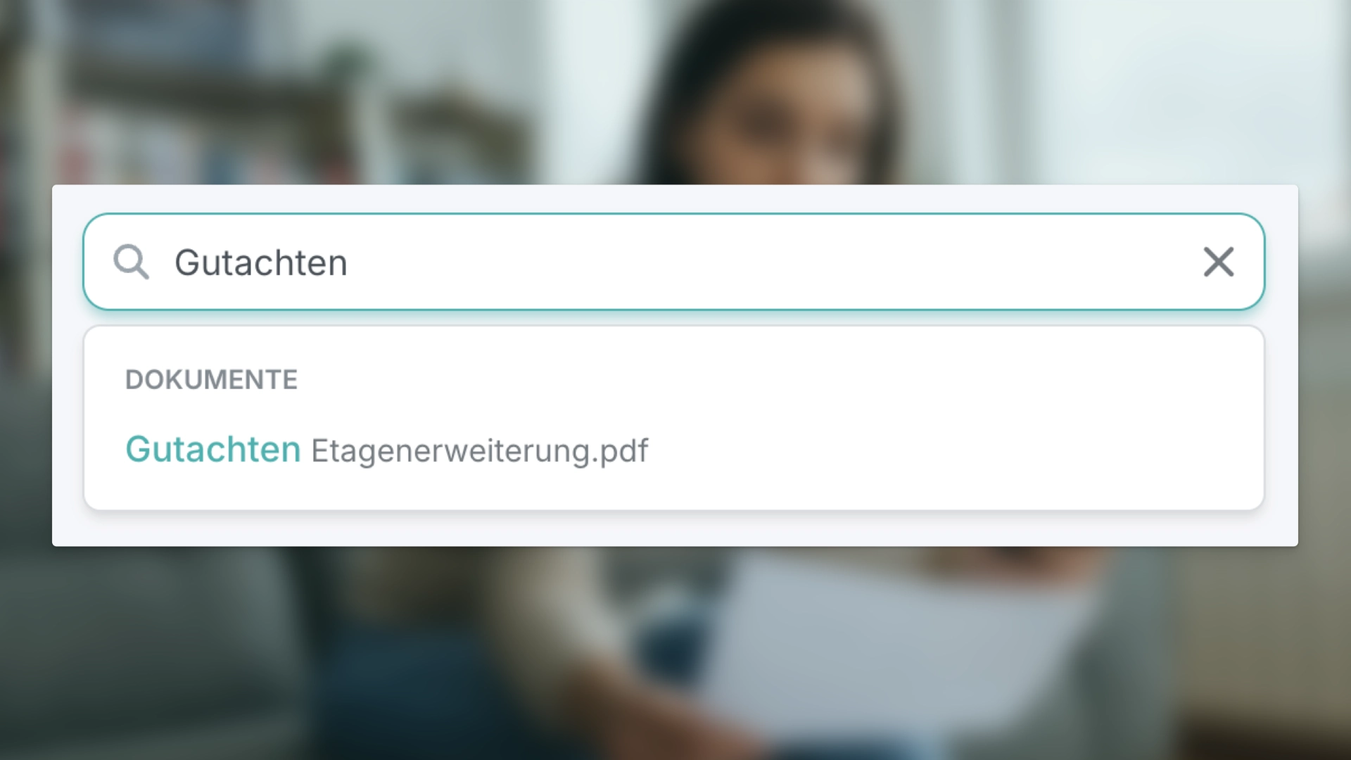 Einfache Suche in immocloud