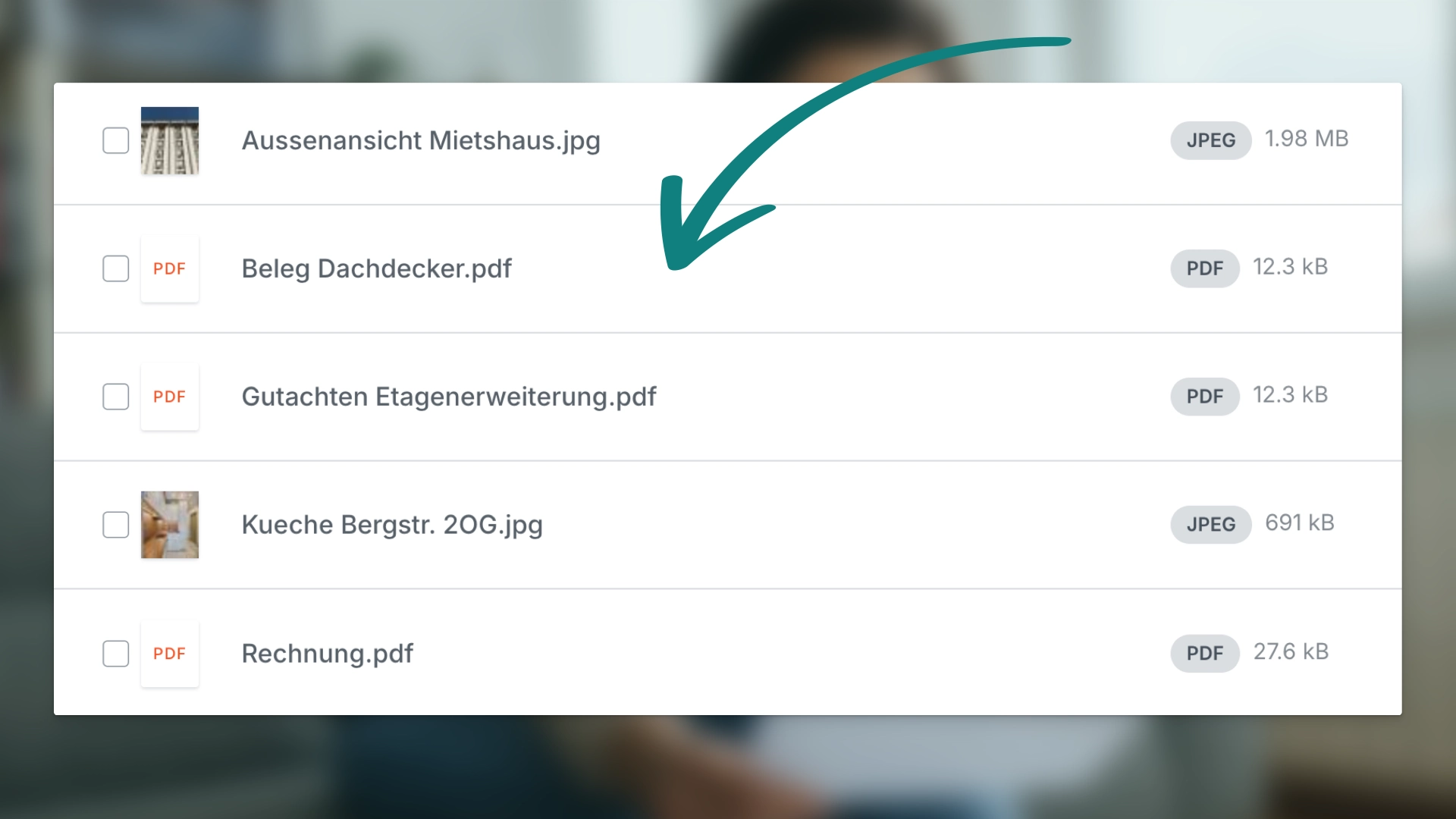 Dokumenten-Upload in immocloud
