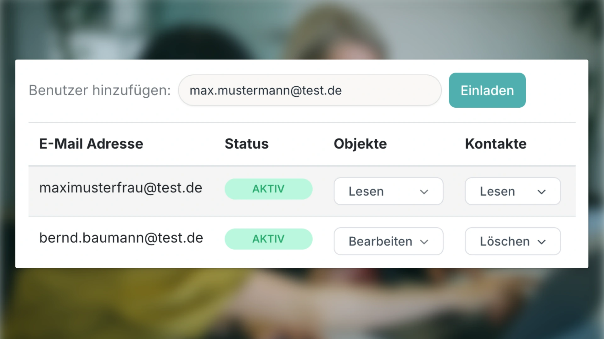 Nutzer zu immocloud hinzufügen
