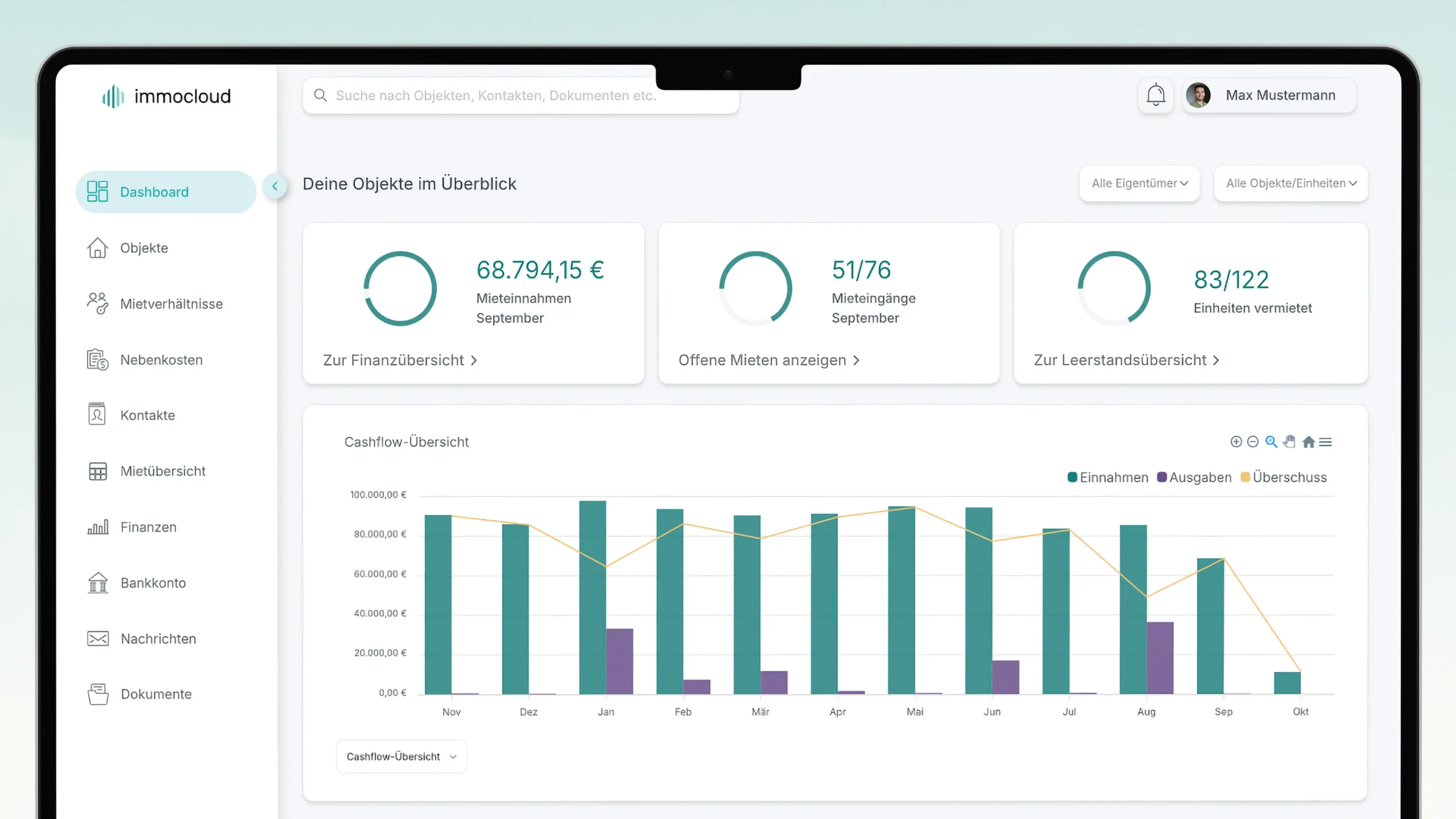 immocloud Software für Vermieter