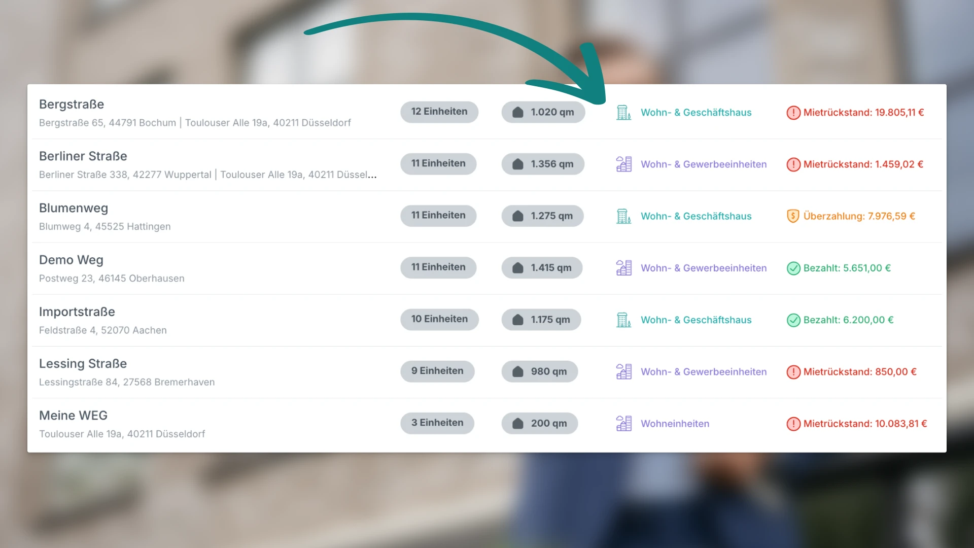 Übersicht über alle Immobilien