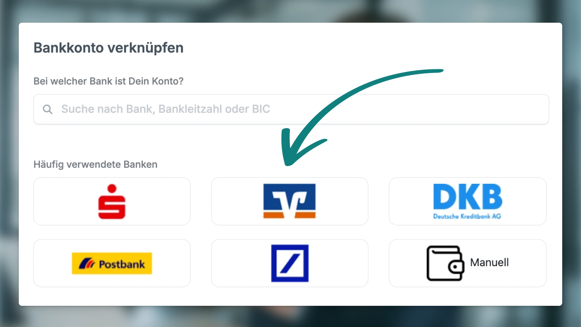 Bankkonto verbinden