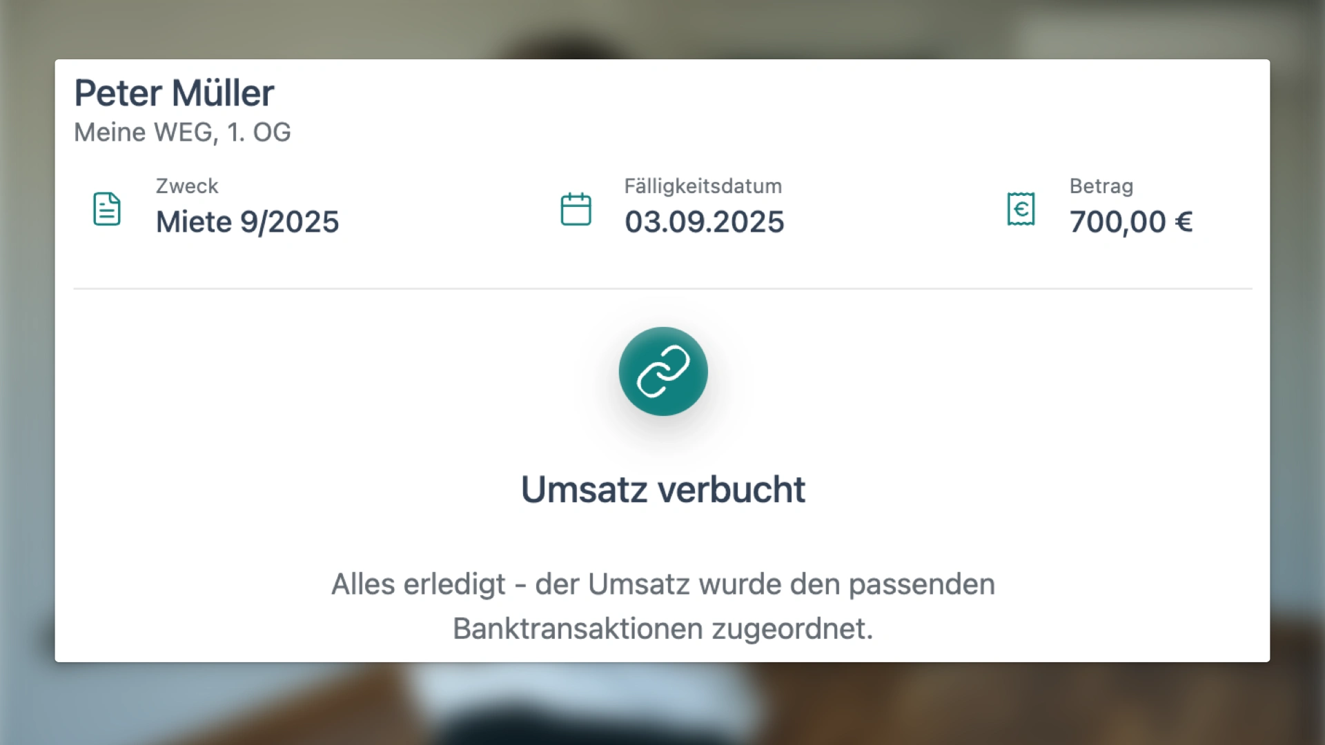 Automatische Mietbuchung