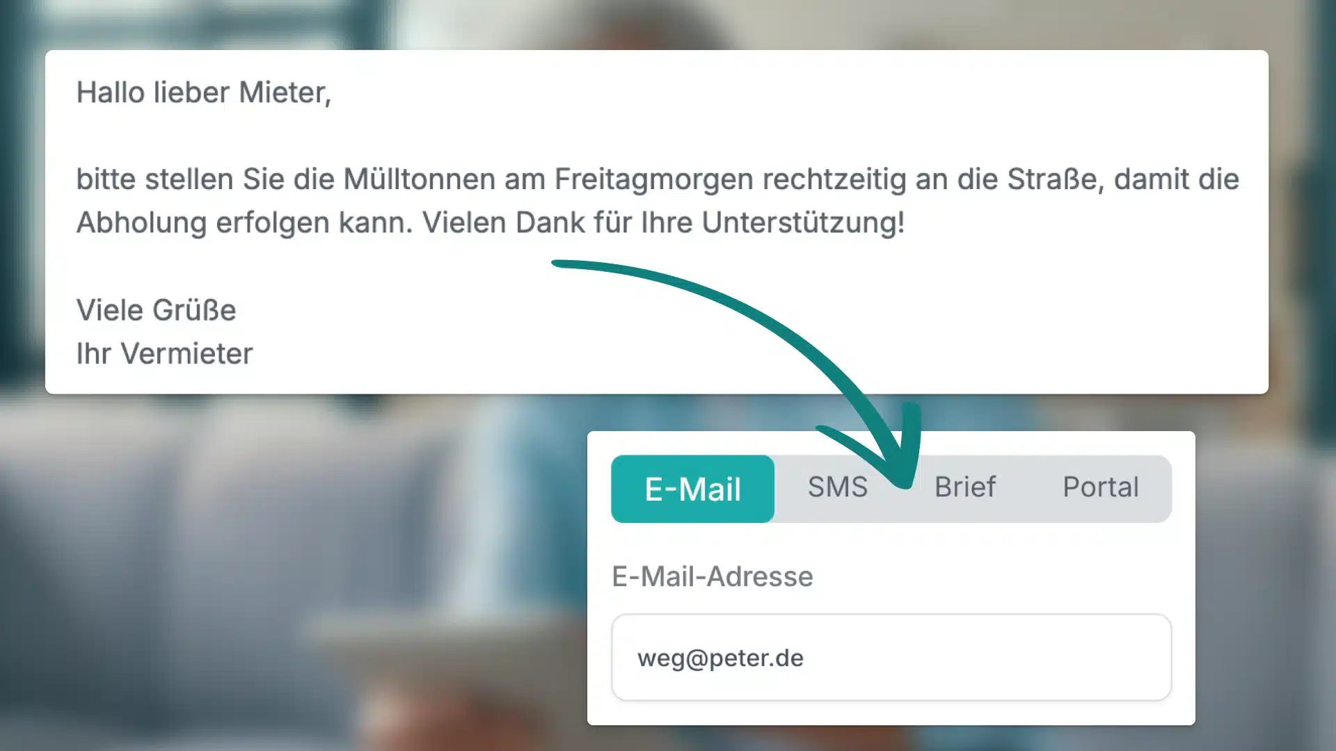 Nachricht versenden in immocloud