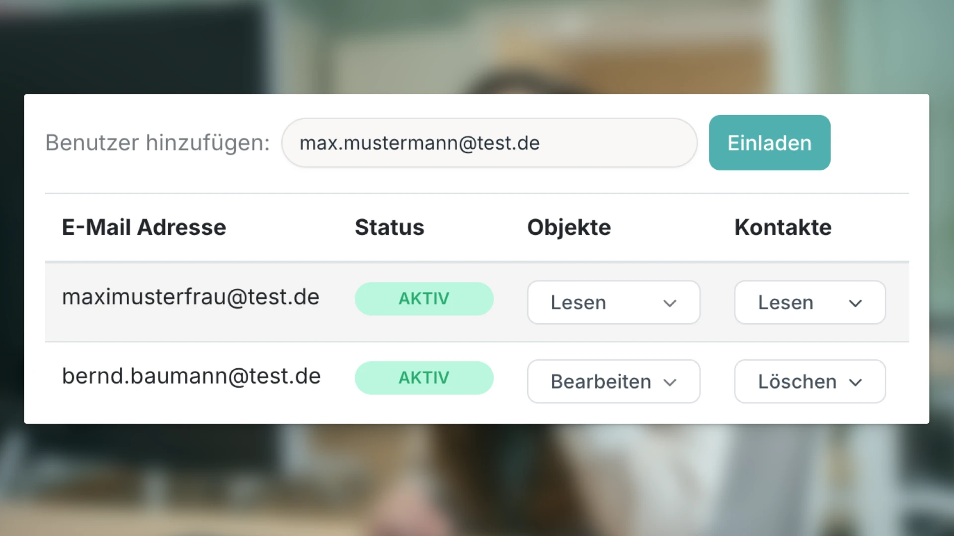Andere Nutzer einladen