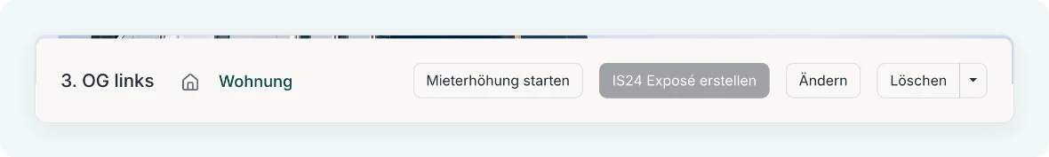 Einheit in immocloud mit dem Button „Mieterhöhung starten“